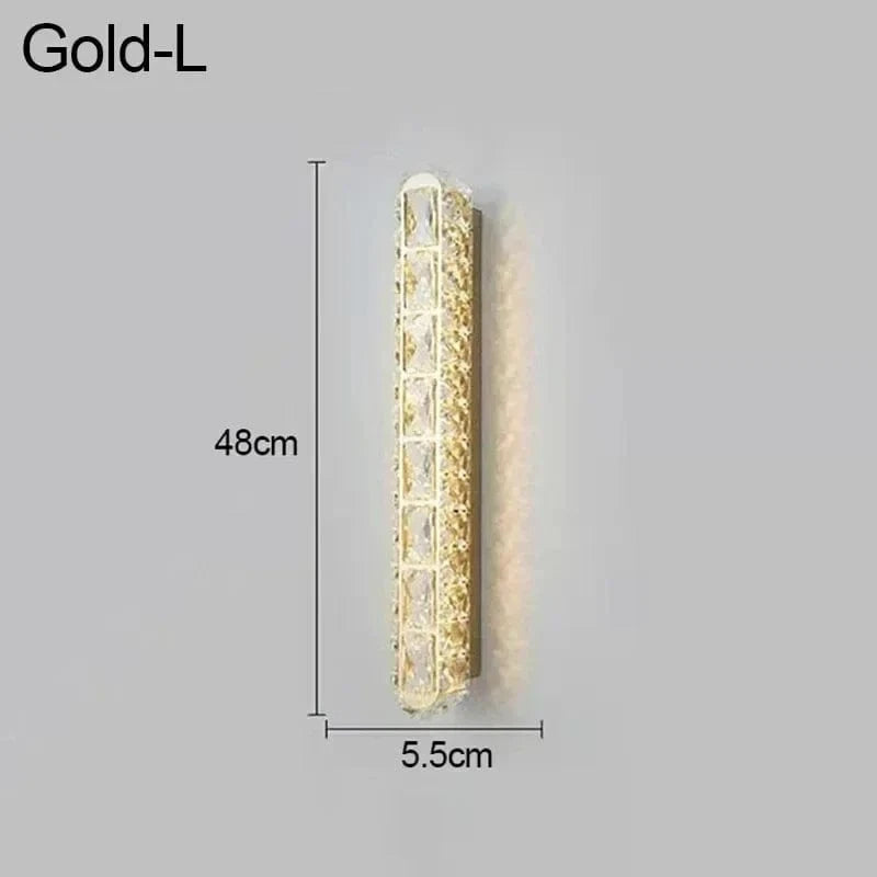 Applique Murale LED Moderne en Cristal Rectangulaire Nordique - Luminance Nordica | Marco Lucetti Or-46cm 1 / Changeable