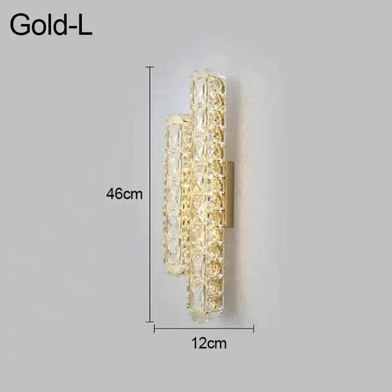 Applique Murale LED Moderne en Cristal Rectangulaire Nordique - Luminance Nordica | Marco Lucetti Or-46cm / Changeable