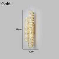 Applique Murale LED Moderne en Cristal Rectangulaire Nordique - Luminance Nordica | Marco Lucetti Or-46cm / Changeable