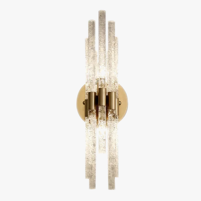 Applique murale LED moderne en cuivre et cristal ondulé - Une touche d'élégance contemporaine