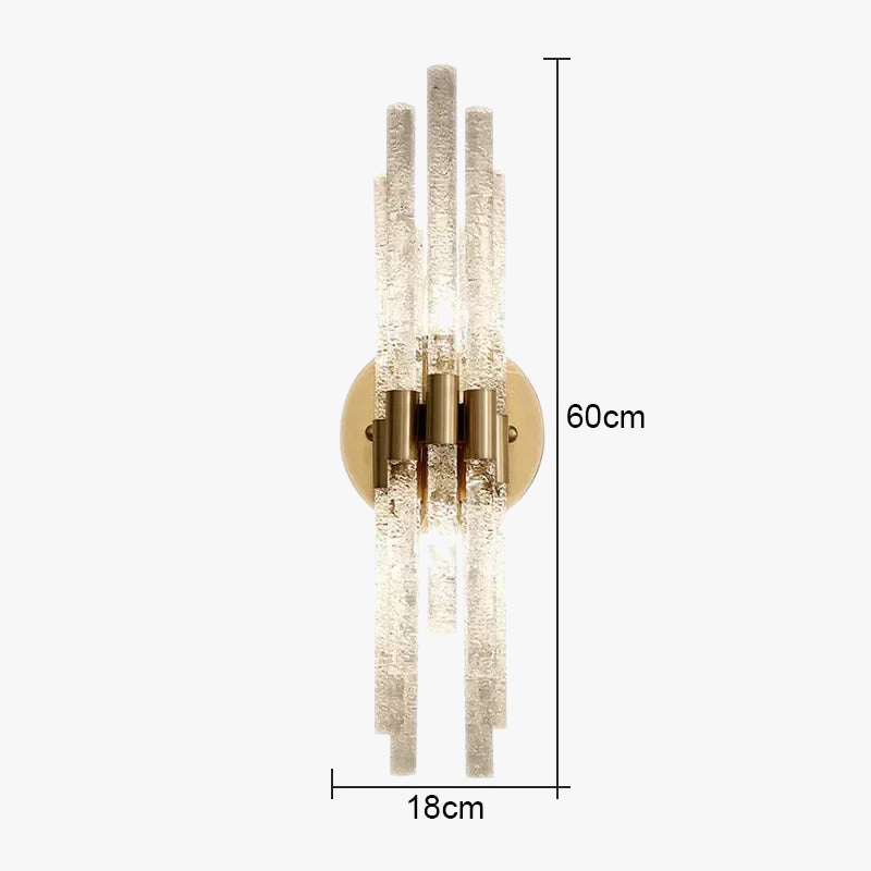 Applique murale LED moderne en cuivre et cristal ondulé - Une touche d'élégance contemporaine