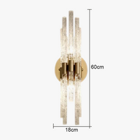Applique murale LED moderne en cuivre et cristal ondulé - Une touche d'élégance contemporaine