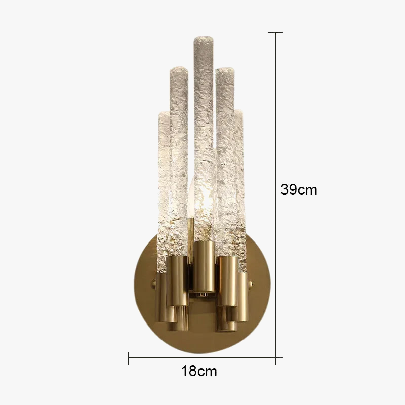 Applique murale LED moderne en cuivre et cristal ondulé - Une touche d'élégance contemporaine