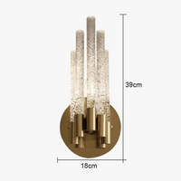 Applique murale LED moderne en cuivre et cristal ondulé - Une touche d'élégance contemporaine