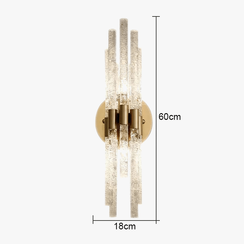 Applique murale LED moderne en cuivre et cristal ondulé - Une touche d'élégance contemporaine | Marco Lucetti