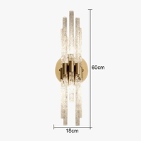 Applique murale LED moderne en cuivre et cristal ondulé - Une touche d'élégance contemporaine | Marco Lucetti