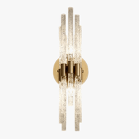 Applique murale LED moderne en cuivre et cristal ondulé - Une touche d'élégance contemporaine | Marco Lucetti