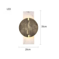 Applique murale LED moderne en marbre pour hôtel et café, style Internet. | Marco Lucetti Cuivre B / Lumière chaude