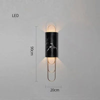 Applique murale LED moderne en marbre pour hôtel et café, style Internet. | Marco Lucetti F / Lumière blanche