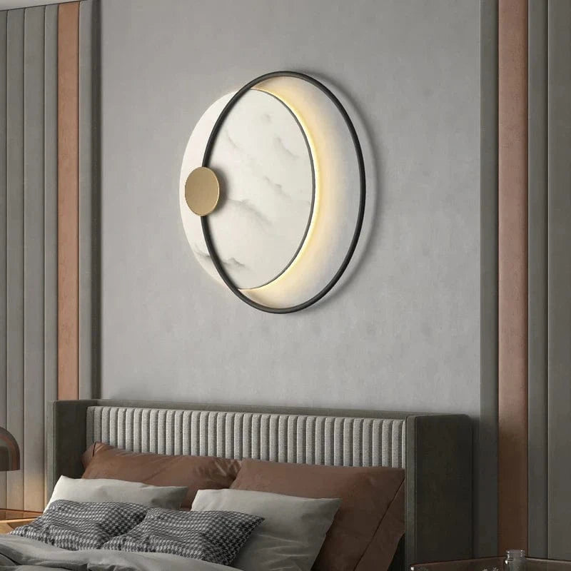 Applique murale LED moderne en métal noir et marbre premium | Marco Lucetti