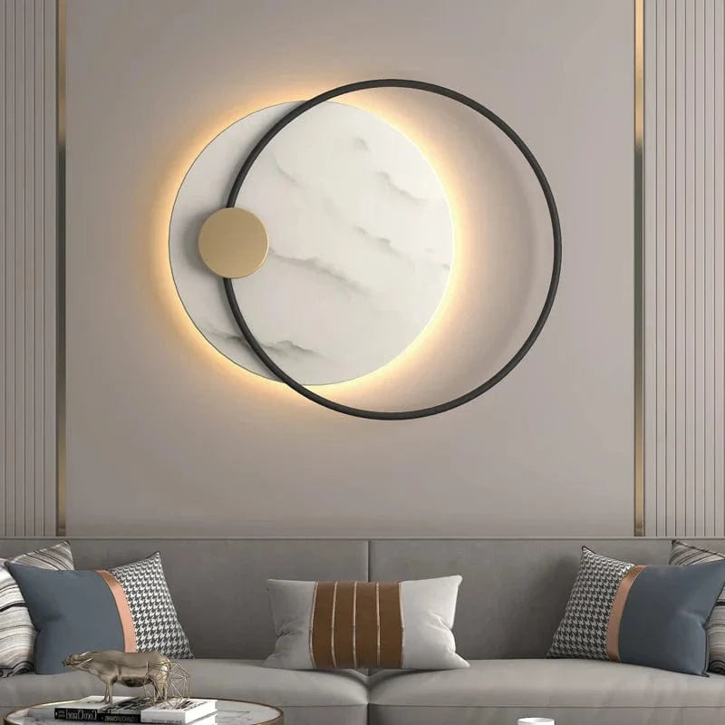 Applique murale LED moderne en métal noir et marbre premium | Marco Lucetti