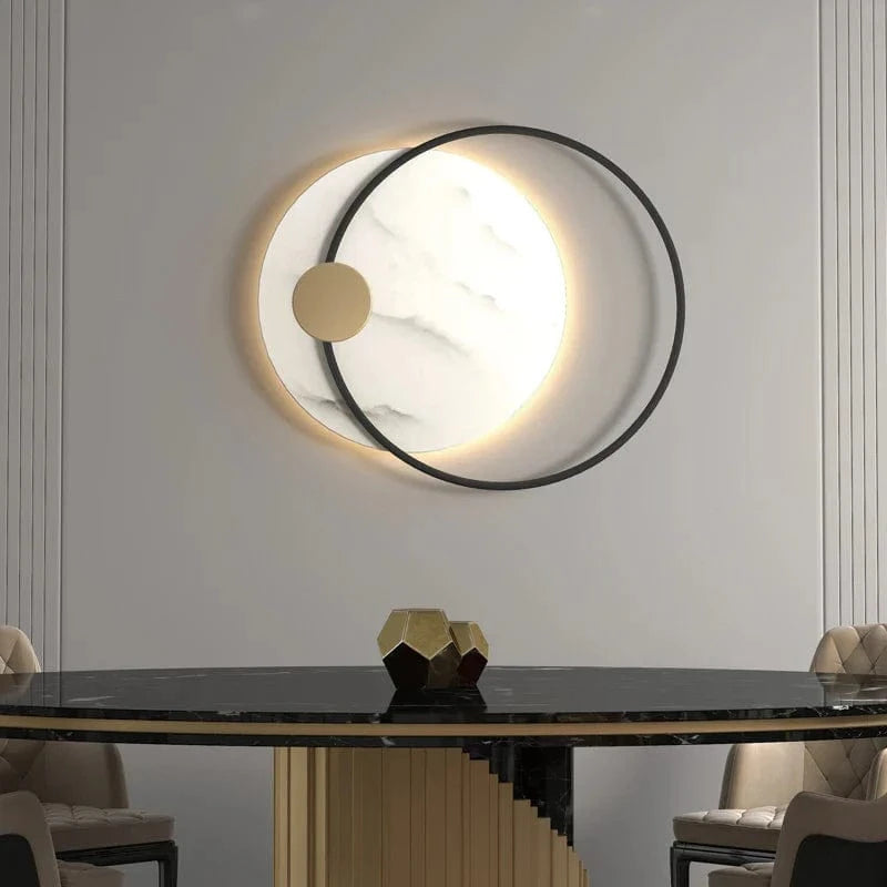 Applique murale LED moderne en métal noir et marbre premium | Marco Lucetti