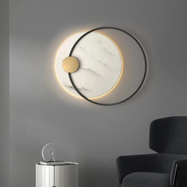 Applique murale LED moderne en métal noir et marbre premium | Marco Lucetti