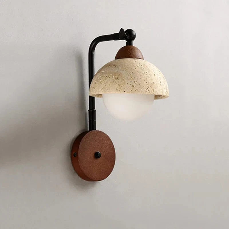 Applique murale LED Moderne en Travertin Demi-Cercle - Ambiance Épurée | Marco Lucetti