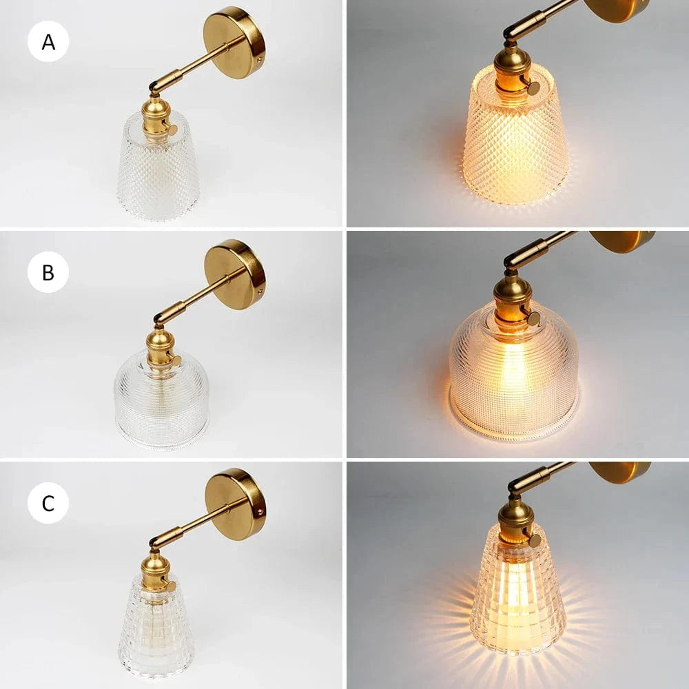 Applique Murale LED Moderne en Verre Cuivré avec Interrupteur pour Chambre | Marco Lucetti