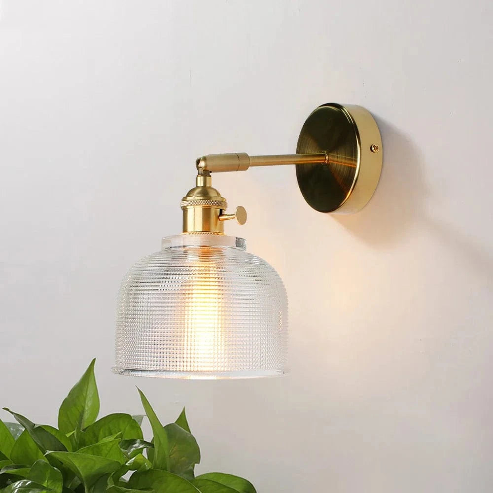 Applique Murale LED Moderne en Verre Cuivré avec Interrupteur pour Chambre | Marco Lucetti