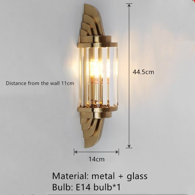 Applique murale LED moderne en verre et métal doré - Raizel | Marco Lucetti