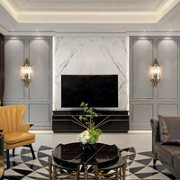 Applique murale LED moderne en verre et métal doré - Raizel | Marco Lucetti