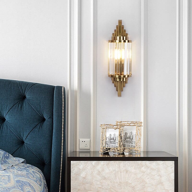 Applique murale LED moderne en verre et métal doré - Raizel | Marco Lucetti