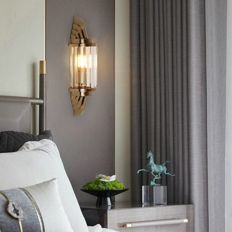 Applique murale LED moderne en verre et métal doré - Raizel | Marco Lucetti