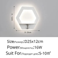 Applique Murale LED Moderne Étagère Nordique à Économie d'Énergie | Marco Lucetti Pentagone blanc 16W / Blanc froid (5 500-7 000 K).