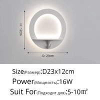 Applique Murale LED Moderne Étagère Nordique à Économie d'Énergie | Marco Lucetti Ronde blanche 16W / Blanc froid (5 500-7 000 K).