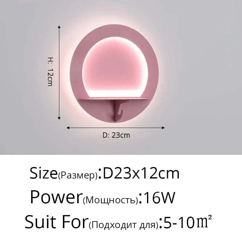 Applique Murale LED Moderne Étagère Nordique à Économie d'Énergie | Marco Lucetti Rose ronde 16W / Blanc froid (5 500-7 000 K).
