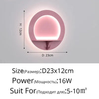 Applique Murale LED Moderne Étagère Nordique à Économie d'Énergie | Marco Lucetti Rose ronde 16W / Blanc froid (5 500-7 000 K).