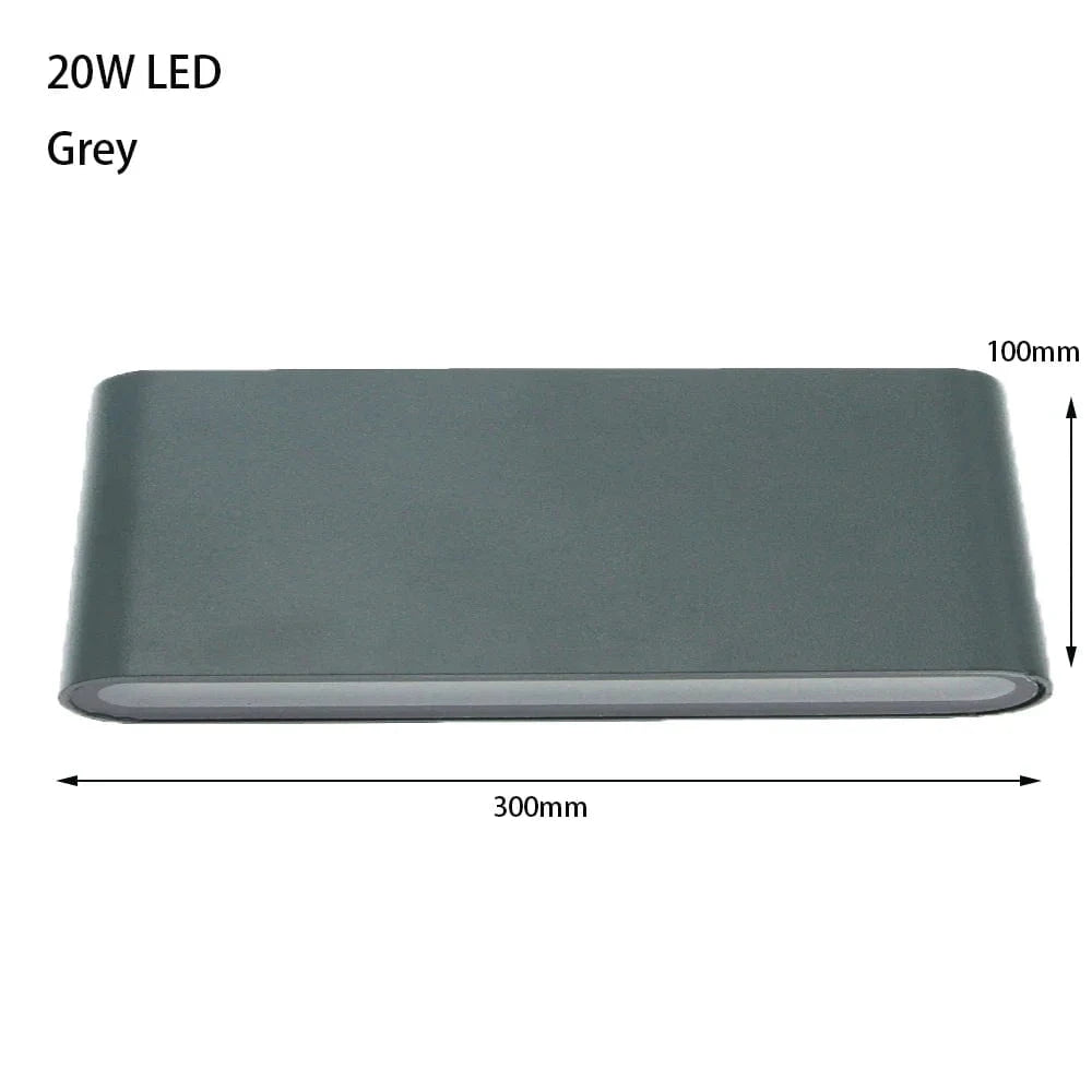 Applique Murale LED Moderne Étanche pour Intérieur et Extérieur - Luminaire Décoratif en Aluminium | Marco Lucetti 20W Gris / Blanc chaud