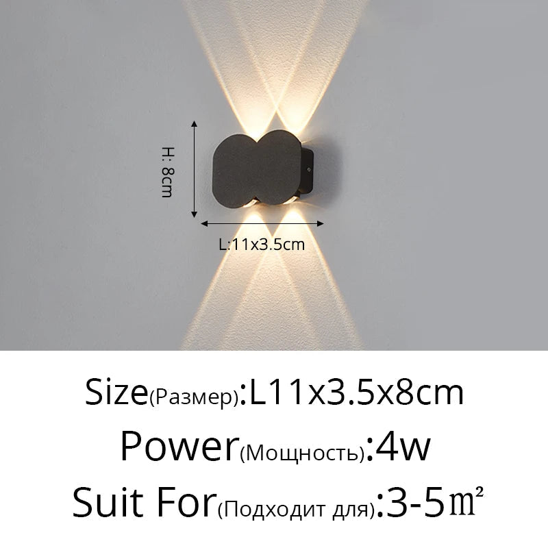 Applique murale LED Moderne et Imperméable pour Extérieur Minimaliste