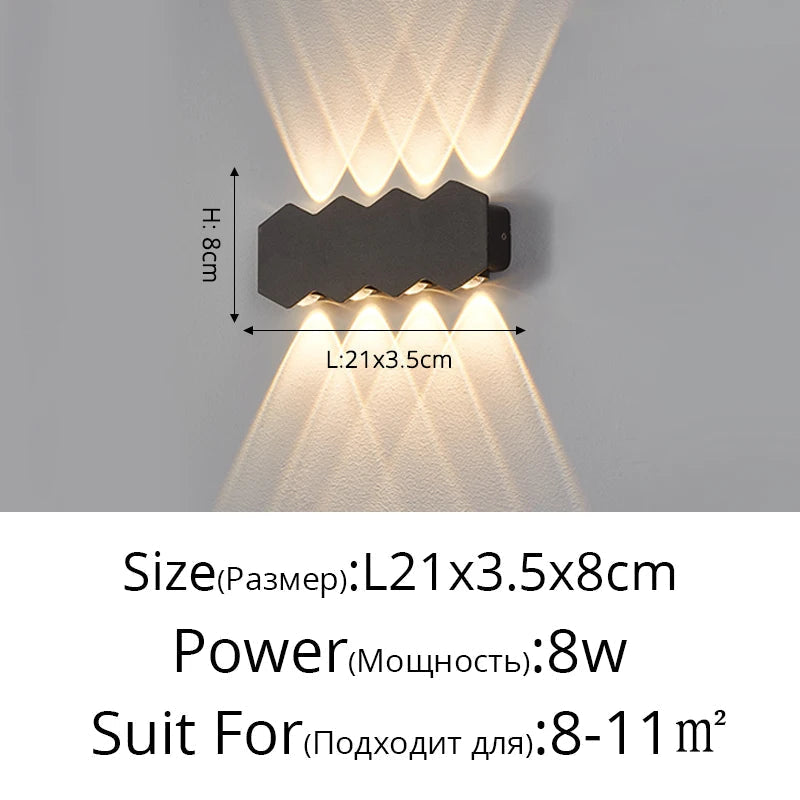Applique murale LED Moderne et Imperméable pour Extérieur Minimaliste