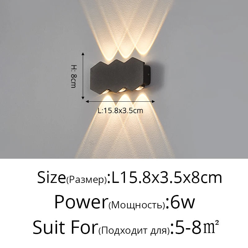 Applique murale LED Moderne et Imperméable pour Extérieur Minimaliste