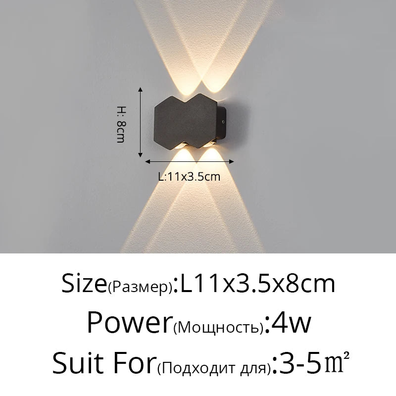 Applique murale LED Moderne et Imperméable pour Extérieur Minimaliste