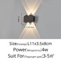 Applique murale LED Moderne et Imperméable pour Extérieur Minimaliste