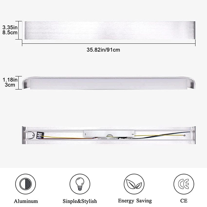 Applique Murale LED Moderne Intérieur "LightFlow" - Éclairage Décoratif Haut Vers Bas | Marco Lucetti