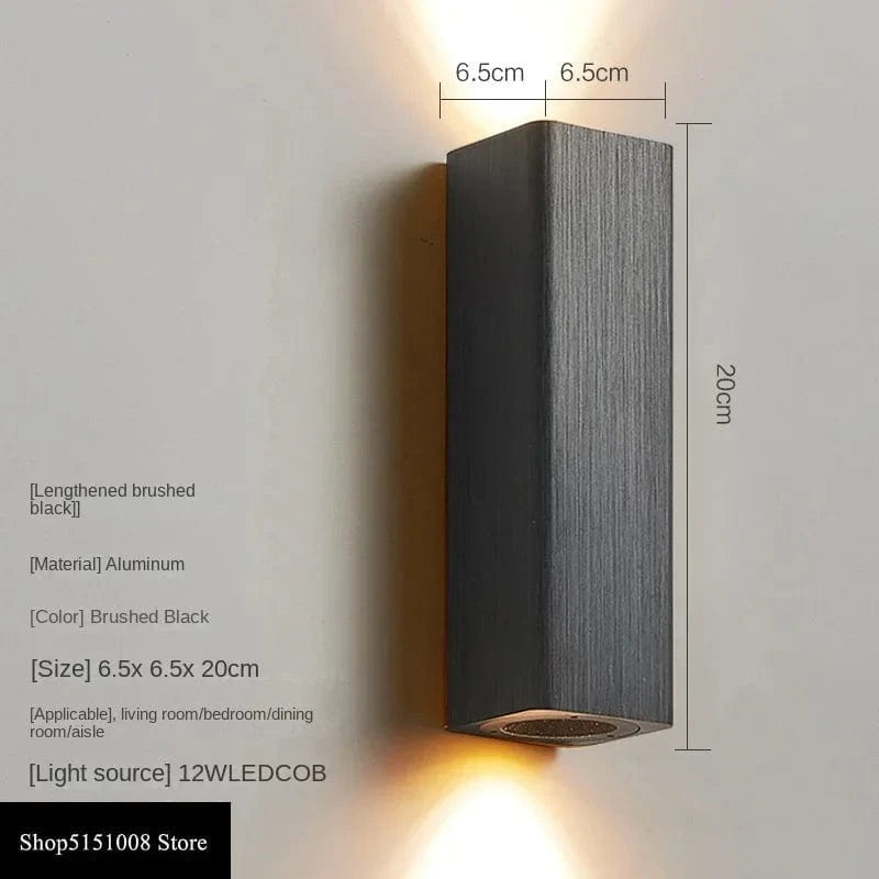 Applique Murale LED Moderne | Marco Lucetti Noir Grand