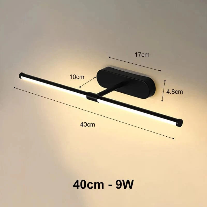 Applique Murale LED Moderne Miroir Intérieure | Marco Lucetti Noir 40cm / Blanc chaud (2700-3500K)