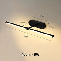 Applique Murale LED Moderne Miroir Intérieure | Marco Lucetti Noir 40cm / Blanc chaud (2700-3500K)