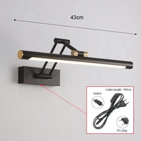 Applique Murale LED Moderne Miroir Intérieure | Marco Lucetti Prise UE noire 43 cm / Blanc chaud (2700-3500K)