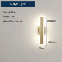 Applique murale LED moderne nordique pour une décoration intérieure tendance | Marco Lucetti A style en or / CHINE / Lumière trichromatique | 15-32W