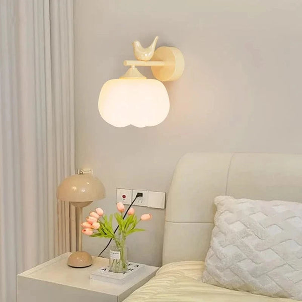 Applique murale LED moderne "Oiseau Lumière" avec abat-jour en PE | Marco Lucetti