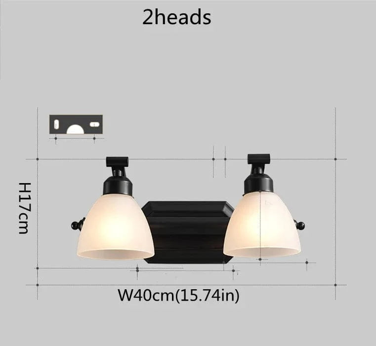 Applique Murale LED Moderne OMEE pour Salle de Bain - Noir Bronze | Marco Lucetti 2 têtes Noir / CHINE / Ne pas inclure les ampoules