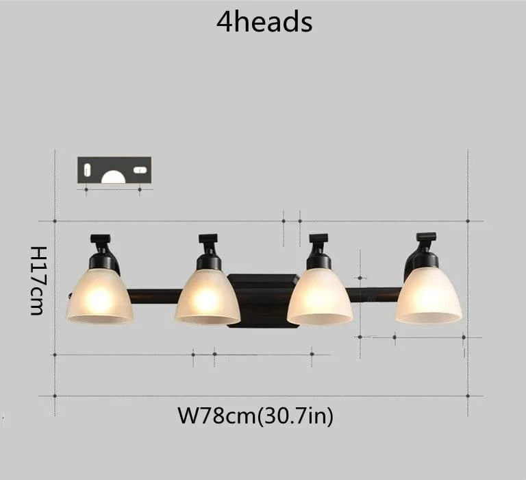 Applique Murale LED Moderne OMEE pour Salle de Bain - Noir Bronze | Marco Lucetti 4 têtes Noir / CHINE / Ne pas inclure les ampoules