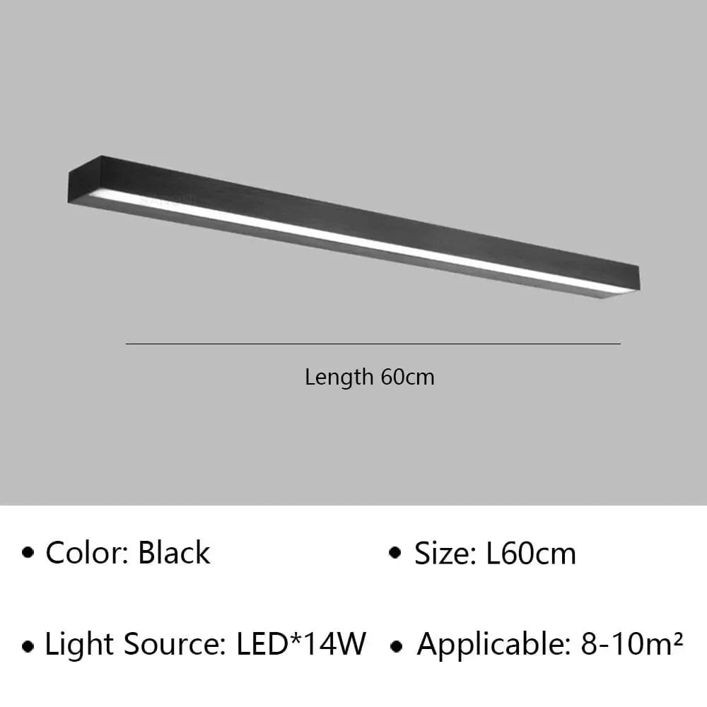 Applique murale LED moderne pour salle de bain et toilettes, étanche et design - Lustre lumineux pour miroir, escaliers et allée | Marco Lucetti Noir 60cm / Blanc froid