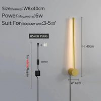 Applique murale LED moderne pour salon, chambre et cuisine | Marco Lucetti A Or 40cm / Blanc chaud Pas de télécommande