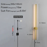 Applique murale LED moderne pour salon, chambre et cuisine | Marco Lucetti B Or 100cm / Blanc chaud Pas de télécommande