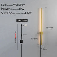 Applique murale LED moderne pour salon, chambre et cuisine | Marco Lucetti B Or 60cm / Blanc chaud Pas de télécommande