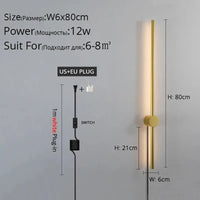 Applique murale LED moderne pour salon, chambre et cuisine | Marco Lucetti B Or 80cm / Blanc chaud Pas de télécommande