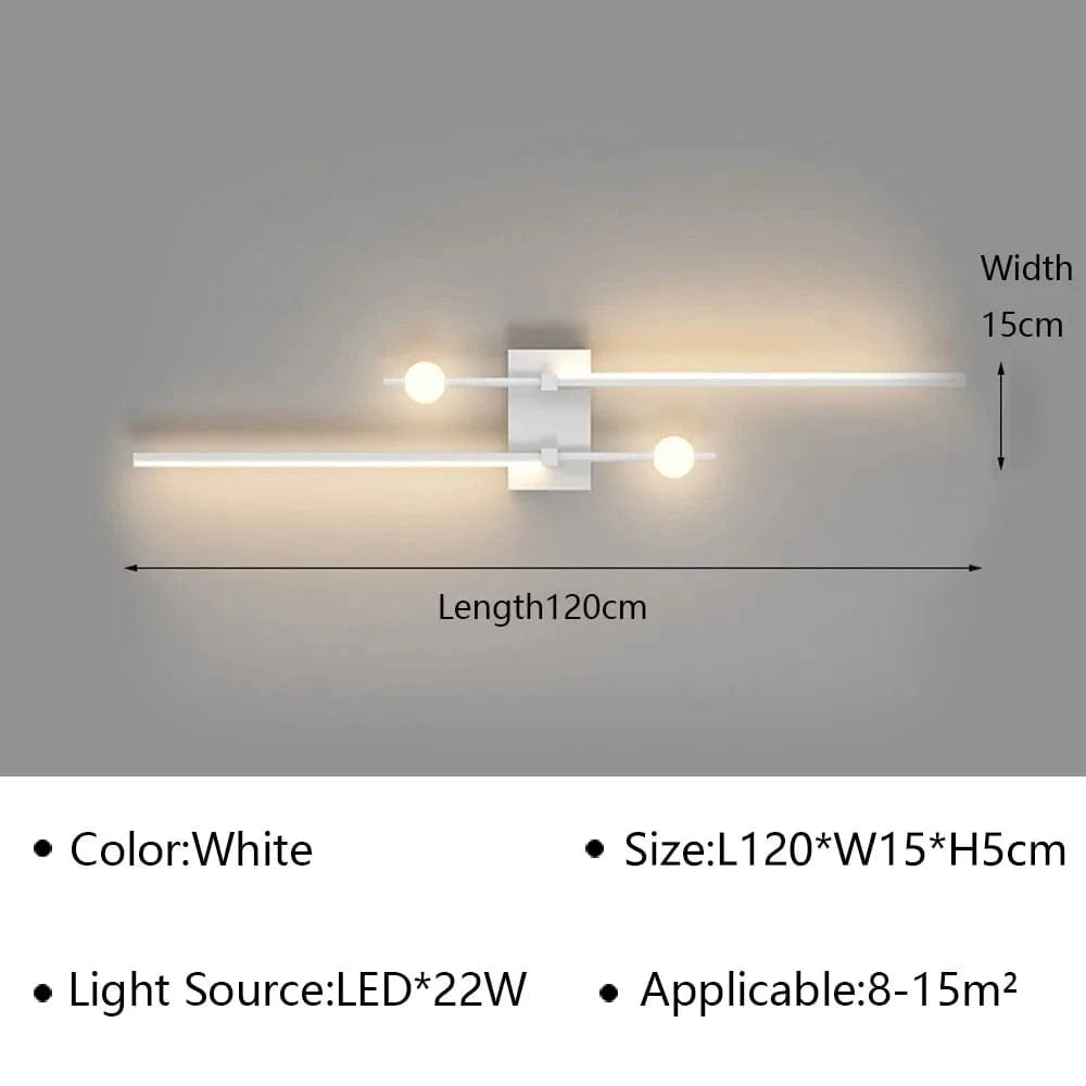 Applique Murale LED Moderne pour Salon et Chambre - Luminaire Design Grid TV Wall Lamp - Décoration Intérieure Chic | Marco Lucetti Blanc C D120cm / Blanc chaud (pas de RC)