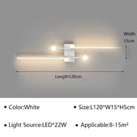 Applique Murale LED Moderne pour Salon et Chambre - Luminaire Design Grid TV Wall Lamp - Décoration Intérieure Chic | Marco Lucetti Blanc C D120cm / Blanc chaud (pas de RC)